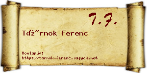 Tárnok Ferenc névjegykártya