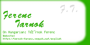 ferenc tarnok business card